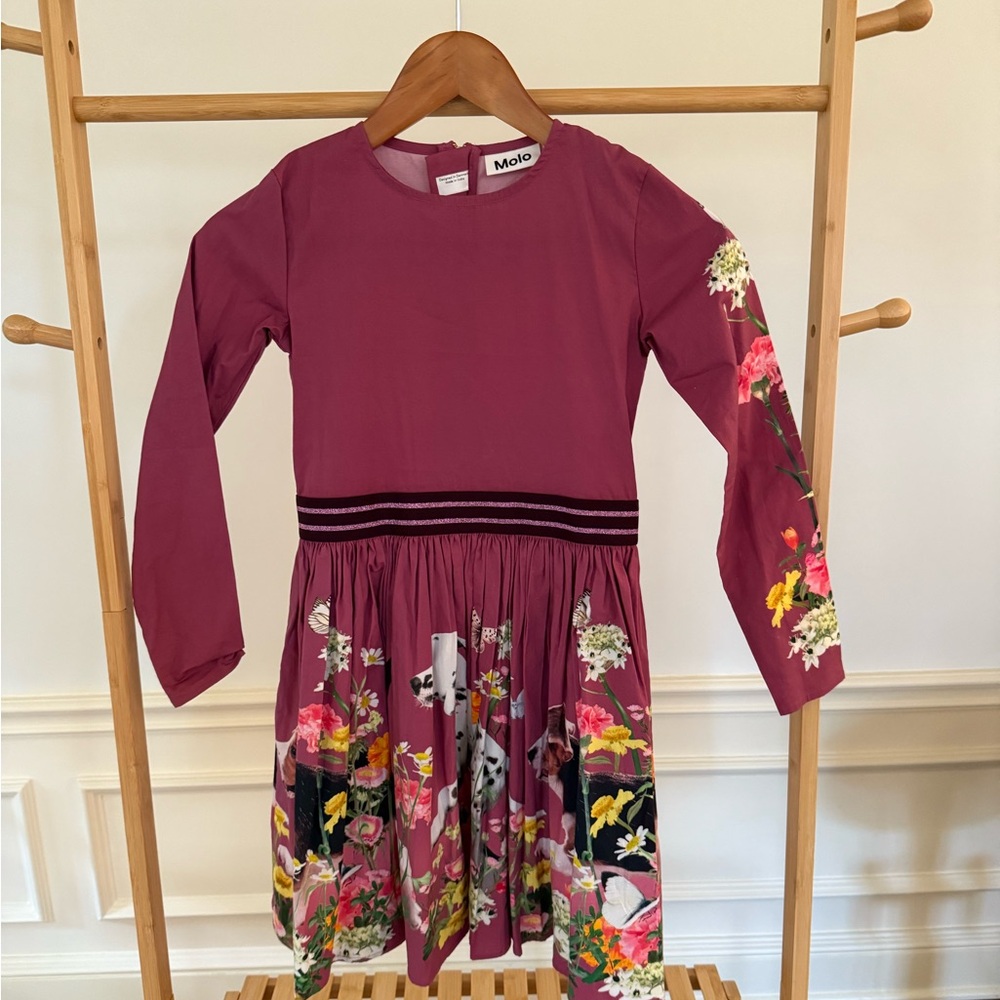 Molo Kids Dress with Floral Design - Plum